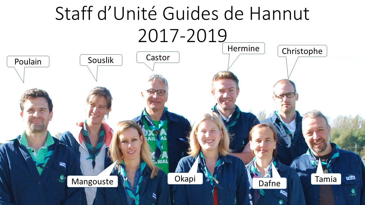 Staff d'Unité Guides de Hannut 2017 2019
